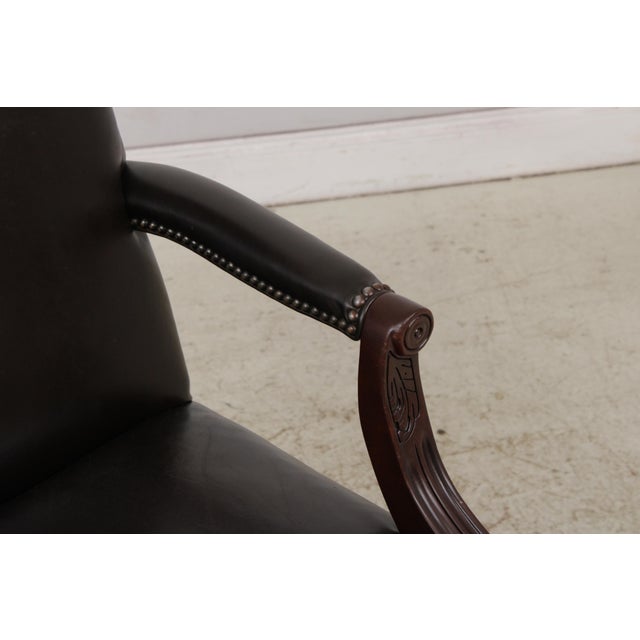 Brown Hancock & Moore Leather Office Desk Chair For Sale - Image 8 of 17