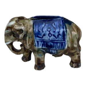 Majolica Money or Coin Bank Elephant Circa 1900