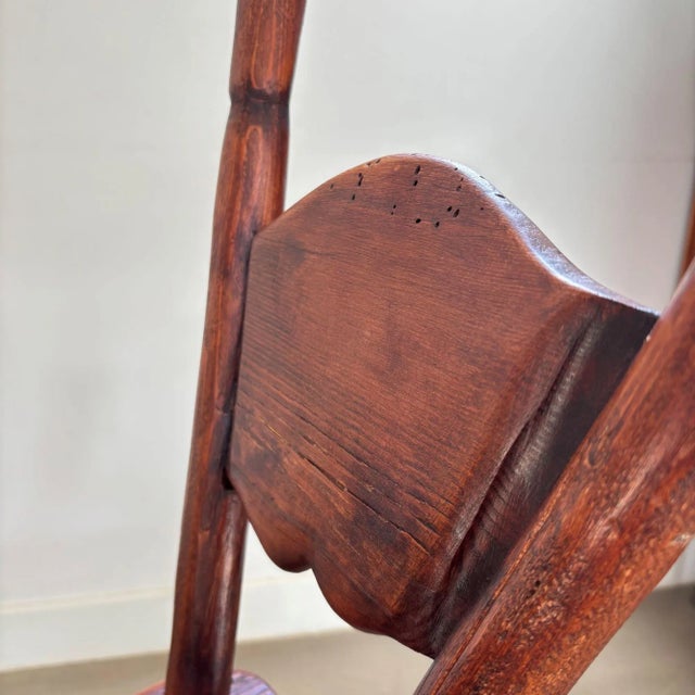 Antique Wooden Farmhouse Tripod Chair, 1900s For Sale - Image 9 of 11