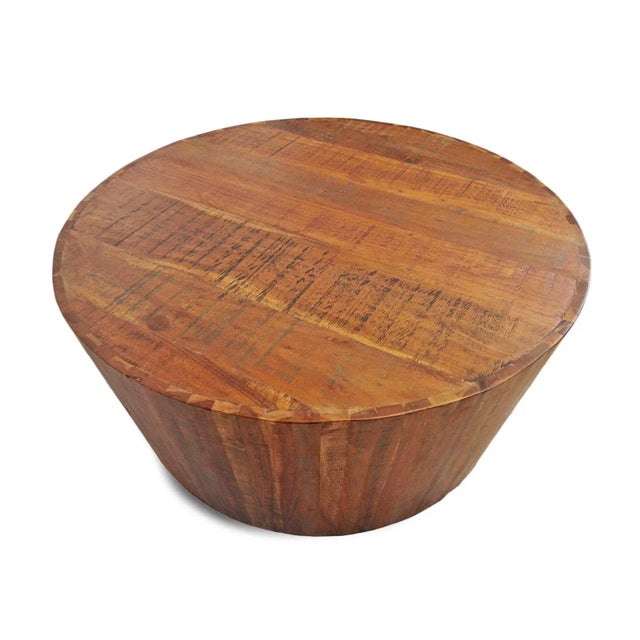 Salvaged Acacia Round Coffee Table Chairish