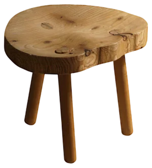 Mid-Century Swedish Tripod Stool in Solid Pine Wood, 1960s