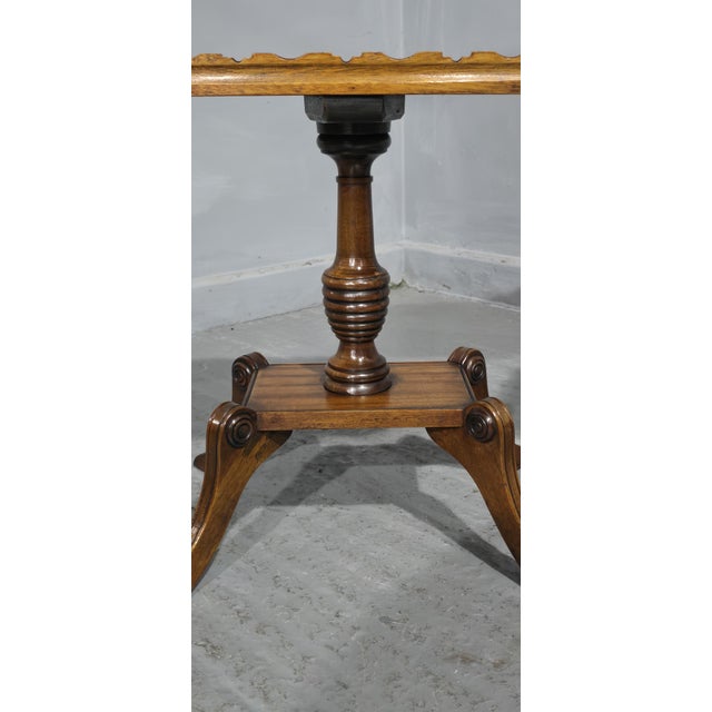 English Walnut Inlaid Wine Tables, 1920, Set of 2 For Sale - Image 3 of 9