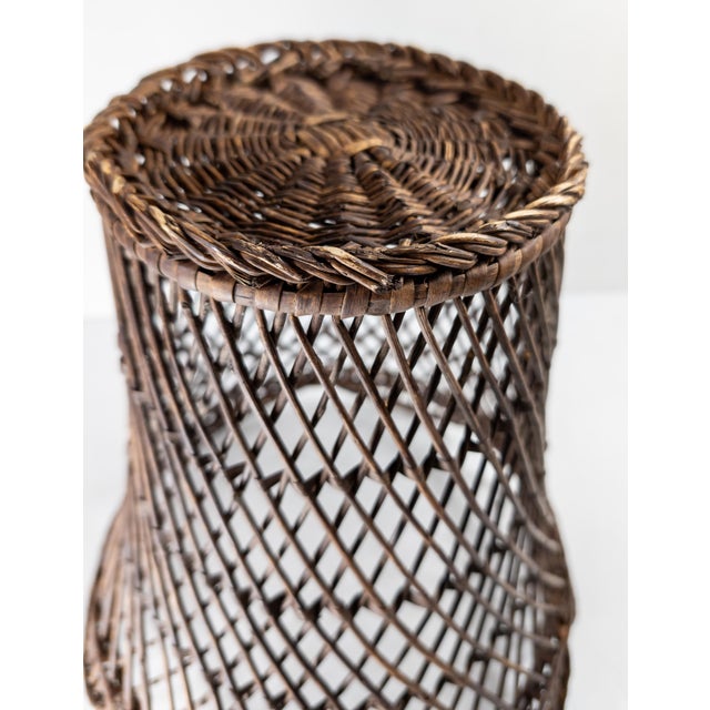 20th Century American Primitive Rustic Willow Woven Decorative Basket For Sale - Image 14 of 14