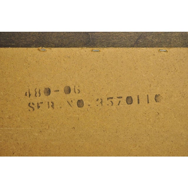 20thC Lane Mid Century Modern Brutalist Cubist Block Rectangular Wood Frame 52" Mirror For Sale - Image 11 of 12