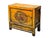 Distressed Yellowish Floral Graphic Mid Size Credenza Sideboard Cabinet For Sale - Image 4 of 10