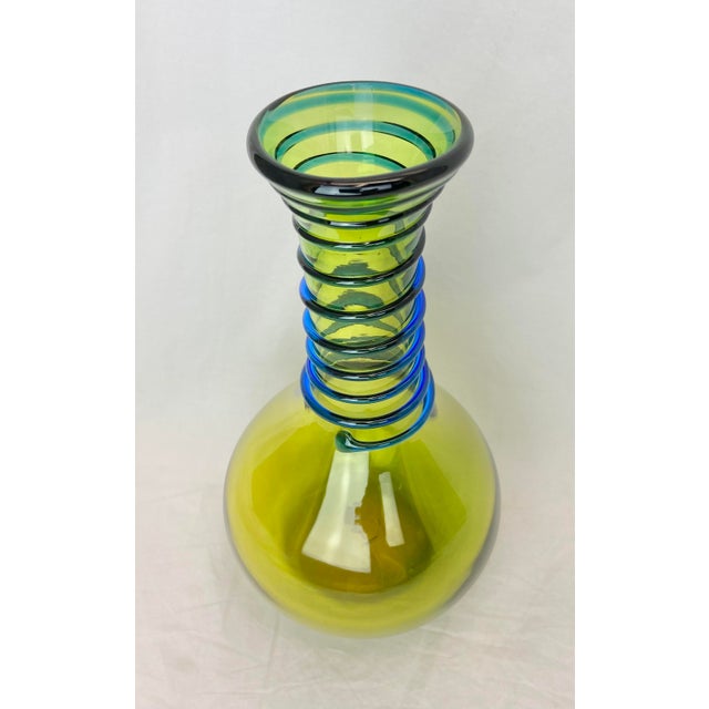 Modern Green Blown Glass Vase Chairish