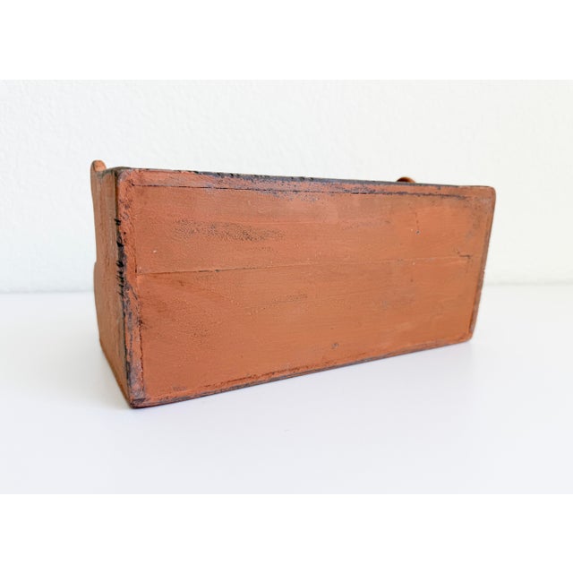 Primitive Wood Box With Scalloped Back For Sale - Image 13 of 14