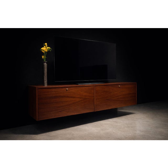 Brazilian Modern Floating Bar / Sideboard in Hardwood by Carlo Hauner, 1950s For Sale - Image 12 of 13