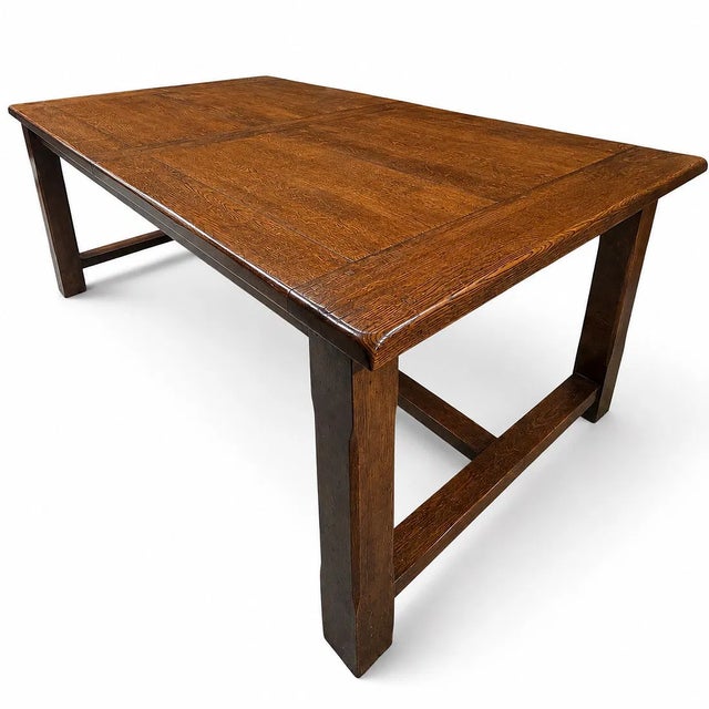 1960s Solid Oak Kitchen Refractory Dining Table. Antique Style For Sale - Image 4 of 4