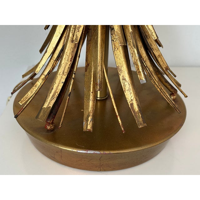 Gold Mid-Century Italian Sheaf of Wheat Gilt Table Lamp by the Marbro Lamp Co For Sale - Image 8 of 14