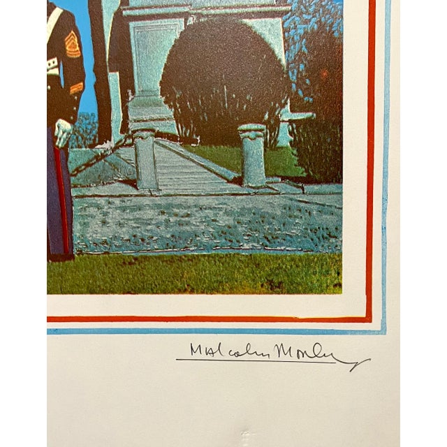 Pop Art Malcolm Morley, Malcolm Morley 1969 Vintage British Pop Art Screenprint Lithograph Marine w Flag, 1969 For Sale - Image 3 of 7