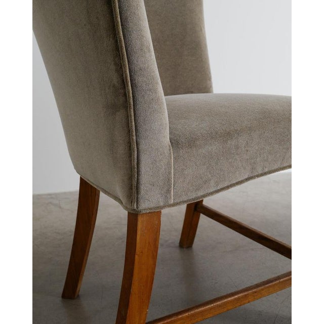 1940s Mid-Century Danish Wooden & Velvet Armchairs, 1940s, Set of 2 For Sale - Image 5 of 8