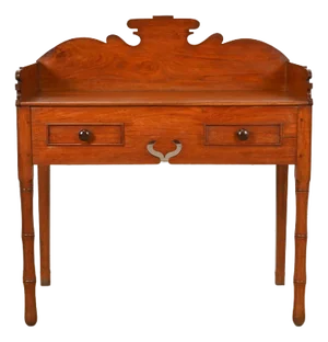 Antique English Victorian Carved Walnut Writing Desk or Console Table