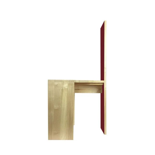 Chair "Cimabue Ruby" designed by Ferdinando Meccani in 1994. Sicycle chair with ruby ​​-colored lacquered backrest....