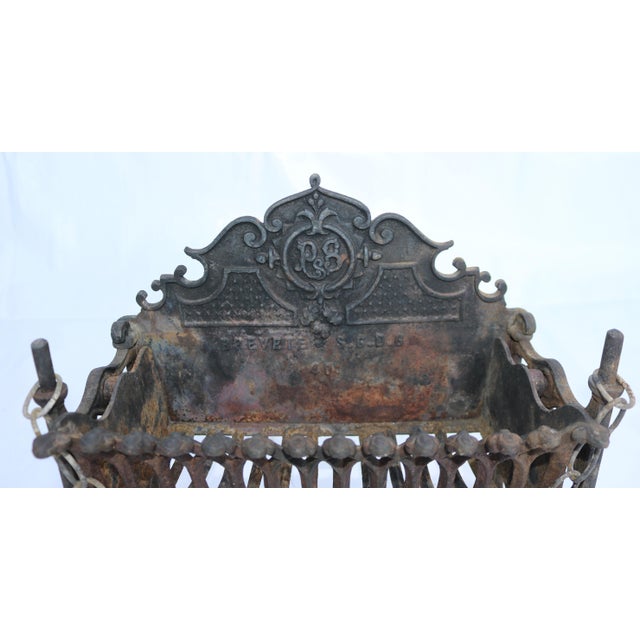 Victorian Antique French Napoleon III Fireplace Grate 19th Century For Sale - Image 3 of 11