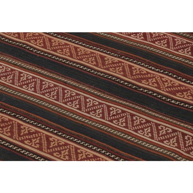 1950s Vintage Persian Kilim, Vertical Stripes With Nomadic Geometry - Rug & Kilim For Sale - Image 5 of 10