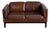 Damgaardens Møbler Brown Leather Loveseat Danish Mid-Century Modern 1970s For Sale