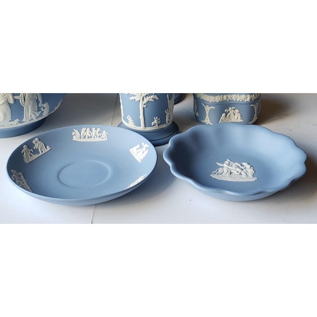 Vintage Wedgwood Lavendar Jasperware Vase Tea & Decor Set - 6 Pieces For Sale - Image 11 of 15