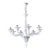 Custom Contemporary Italian 8-Arm Seeded Murano Glass Chandelier With Silver Accents For Sale