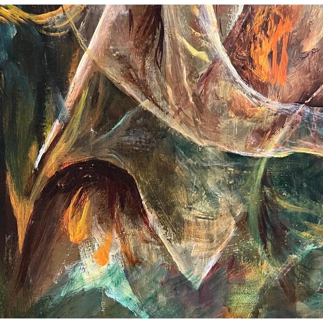 Gold Vivaldo Martini, Abstract Composition No. 8, Oil on Canvas For Sale - Image 8 of 14