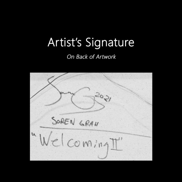 "Welcoming II" Contemporary Street Art Inspired Mixed-Media Painting by Soren Grau For Sale - Image 9 of 9