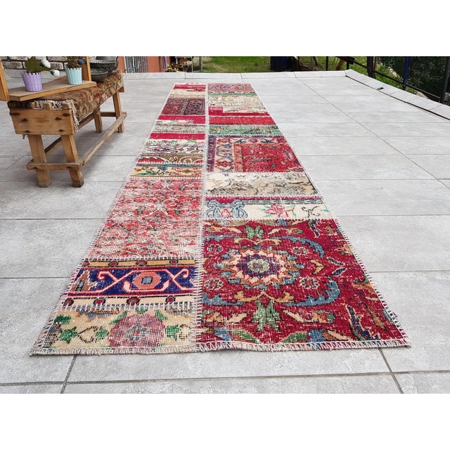 Turkish Vintage Oushak Area Runner For Sale - Image 3 of 10