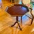 Wood Octagonal Pedestal Mahogany and Cherrywood Side Table With Gold Accents For Sale - Image 7 of 9