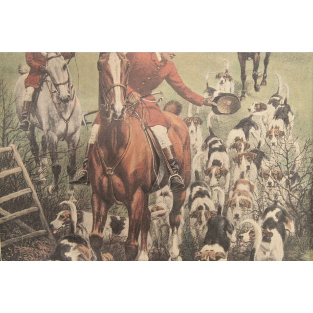 Printmaking Materials Vintage English Fox Hunt Lithograph Print, Custom Framed For Sale - Image 7 of 13