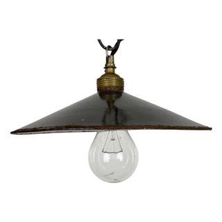 Industrial Black Enamel Light, 1930s For Sale