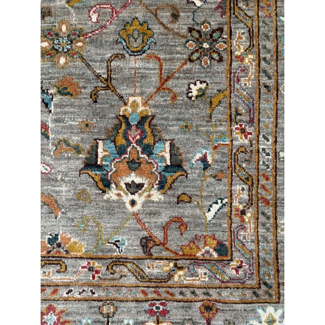 Sultanabad Design Area Rug, Hand-Knotted Wool, 8x10, Gray & Rust For Sale - Image 6 of 10