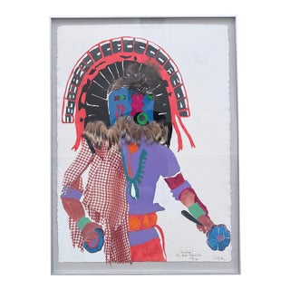 Native Hopi Tribe Mixed Media (The Hopi Paqere Vii) by Artist "Pata" C. 1989 For Sale