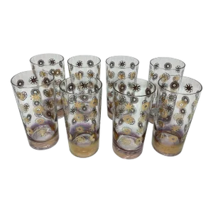Set of Eight Mid Century Atomic Highball Glasses