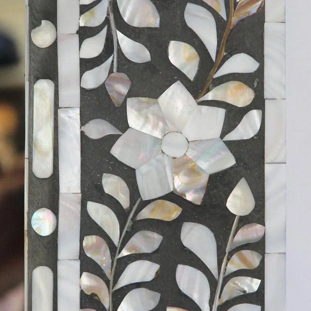 Boho Chic Inlay Dark Gray Mirror For Sale - Image 3 of 3