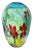 Aquamarine Murano Glass Vase with Star-Shaped Florals by Berit Johansson, 1980s For Sale