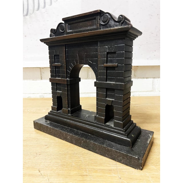 Grand Tour 19th century bronze archway architectural model. A handsomely made bronze scale architectural model of an...