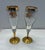 Mid 20th Century Mid 20th Century Mid-Century Modern European Gold Gilt Champagne Flutes With Autumn Leaf Motif - Set of 2 For Sale - Image 5 of 6
