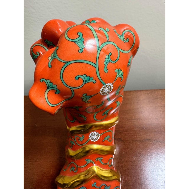 Herend Red Dynasty Foo Dog Guardian Lion Red Ground Hand Painted Porcelain For Sale In Raleigh - Image 6 of 15