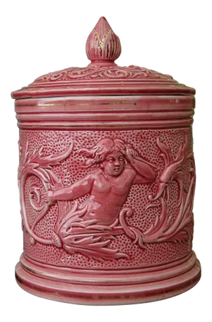 Austrian Art Nouveau Rose Glazed Majolica Covered Jar by Bernard Bloch