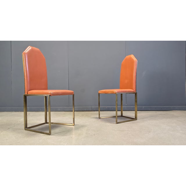 Vintage Brass Dining Chairs from Belgo Chrom, 1970s, Set of 6 For Sale - Image 13 of 14