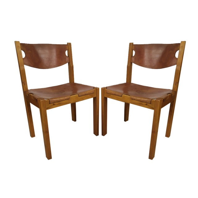 Set of Leather Dining Chairs For Sale
