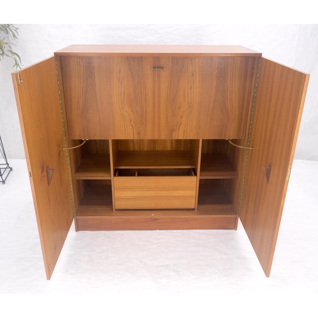 DUX Danish Teak Mid Century Modern Drop Front Secretary Box Desk Cabinet MINT For Sale - Image 4 of 17