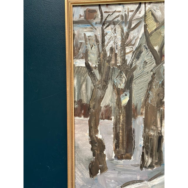Original Swedish Oil on Canvas – “Winter Forest” – Unidentified Artist – Signed – Vintage & Framed – 73 × 50 cm (28.7" ×...