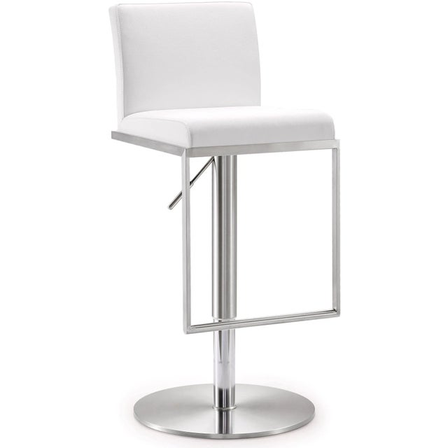 Amalfi White Steel Adjustable Bar Stool For Sale - Image 12 of 12