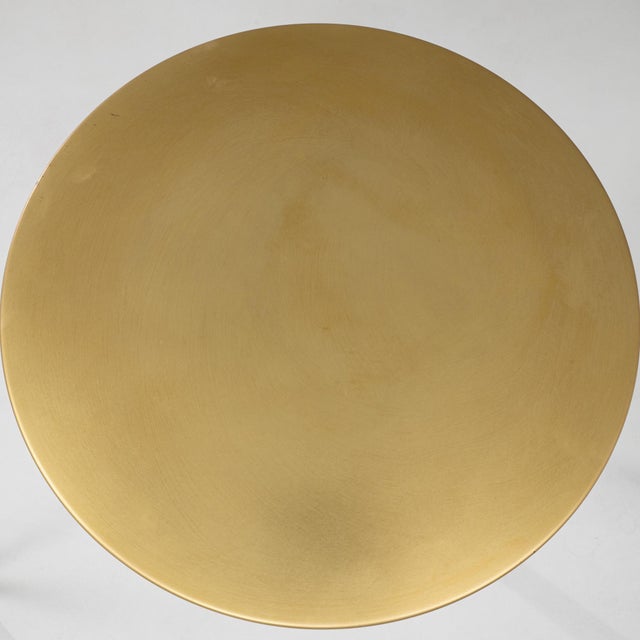 1970s French Iron Bistro Tables With Brass Tops - A Pair For Sale - Image 9 of 18