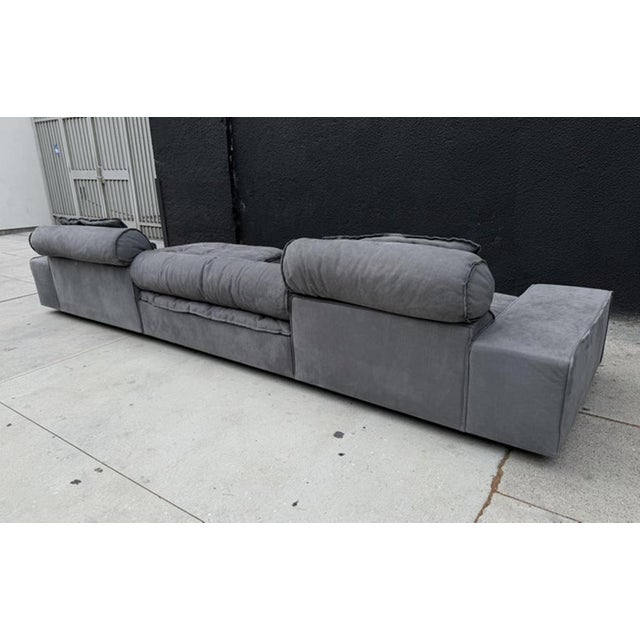 "Miami" Sectional Sofa by Paola Navone for Baxter Upholstered in Gray Leather For Sale - Image 10 of 18