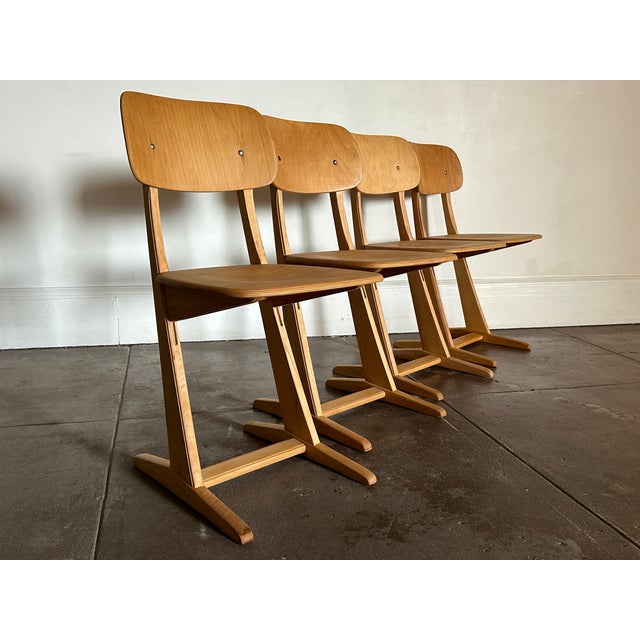 1960s Vintage 1960's Mid Century Beechwood Dining Chairs For Sale - Image 5 of 18