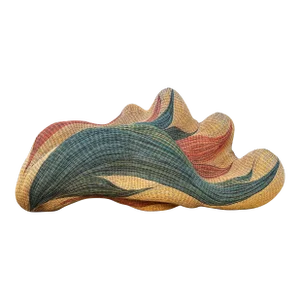 Sally Bright Vintage Oversized Wicker Wave Art