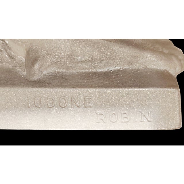 Molded Pressed Glass Advertising Paperweight from Iodone Robin, 1890s For Sale - Image 3 of 9