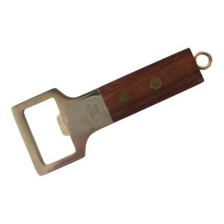 Vintage Japan Walnut & Stainless Steel Bottle Opener For Sale