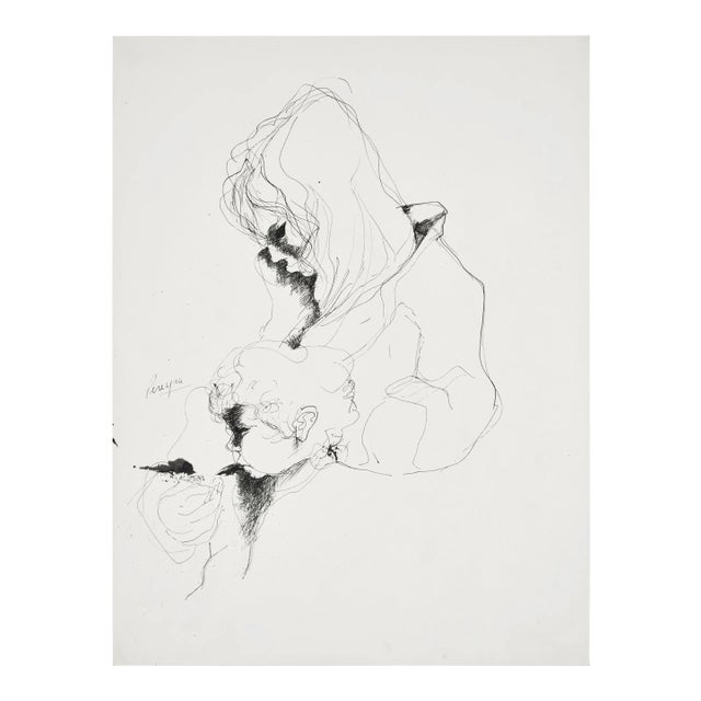 Irene Pereyra - Figure - Ink Drawing - 1966 For Sale